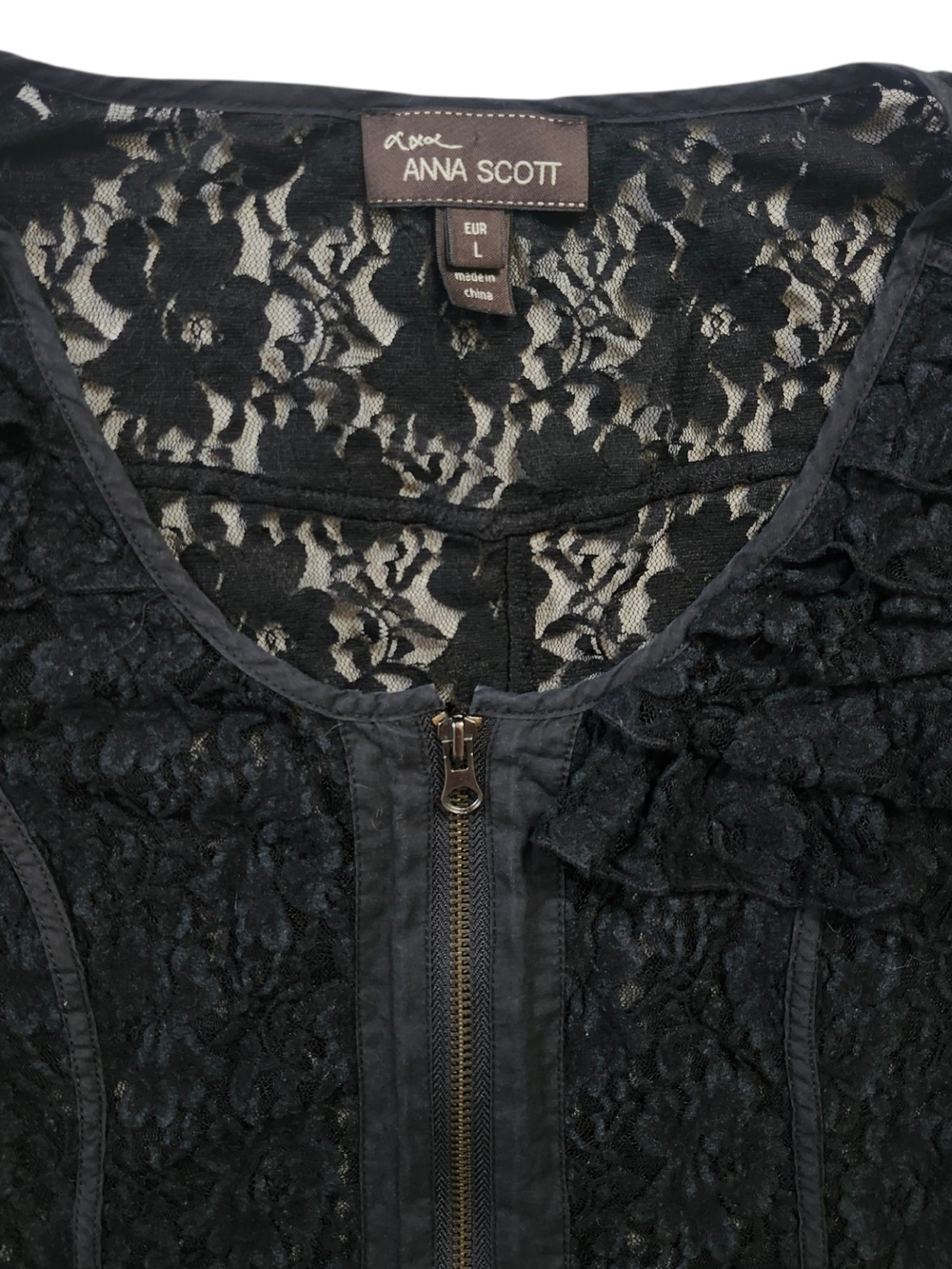 Anna Scott Black Lace Peplum Top - Picture 4 of 5